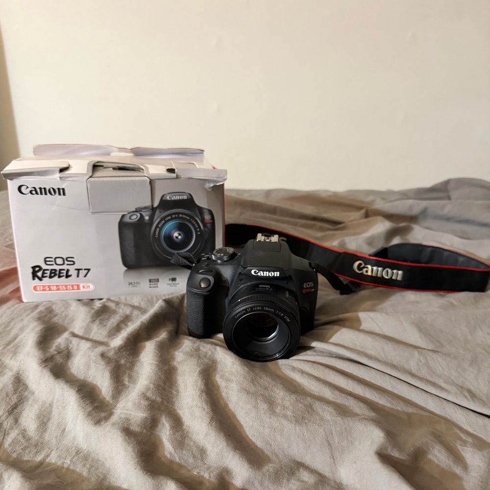 Canon EOS Rebel T7 DSLR Camera with Lens - Black